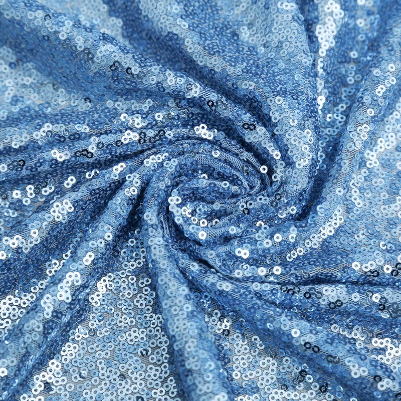 B.Cool B-COOL Sequin Tablecloth 60x102 Inch Birthday Tablecloth Baby Blue Rectangle Shimmer Durable Wedding Party Restaurant Bridal Shower Everyday Use - Image 5